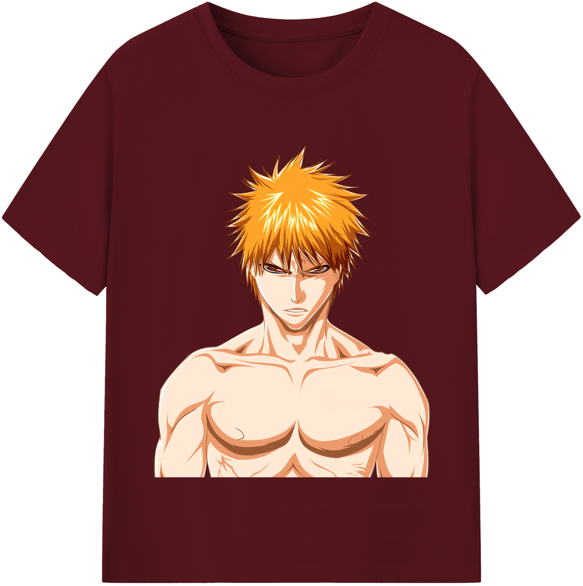 （画像用） ブリーチ 黒崎一護（くろさき いちご）BLEACH Kurosaki Ichigo 綿100％半袖Tシャツ（フロントプリント）